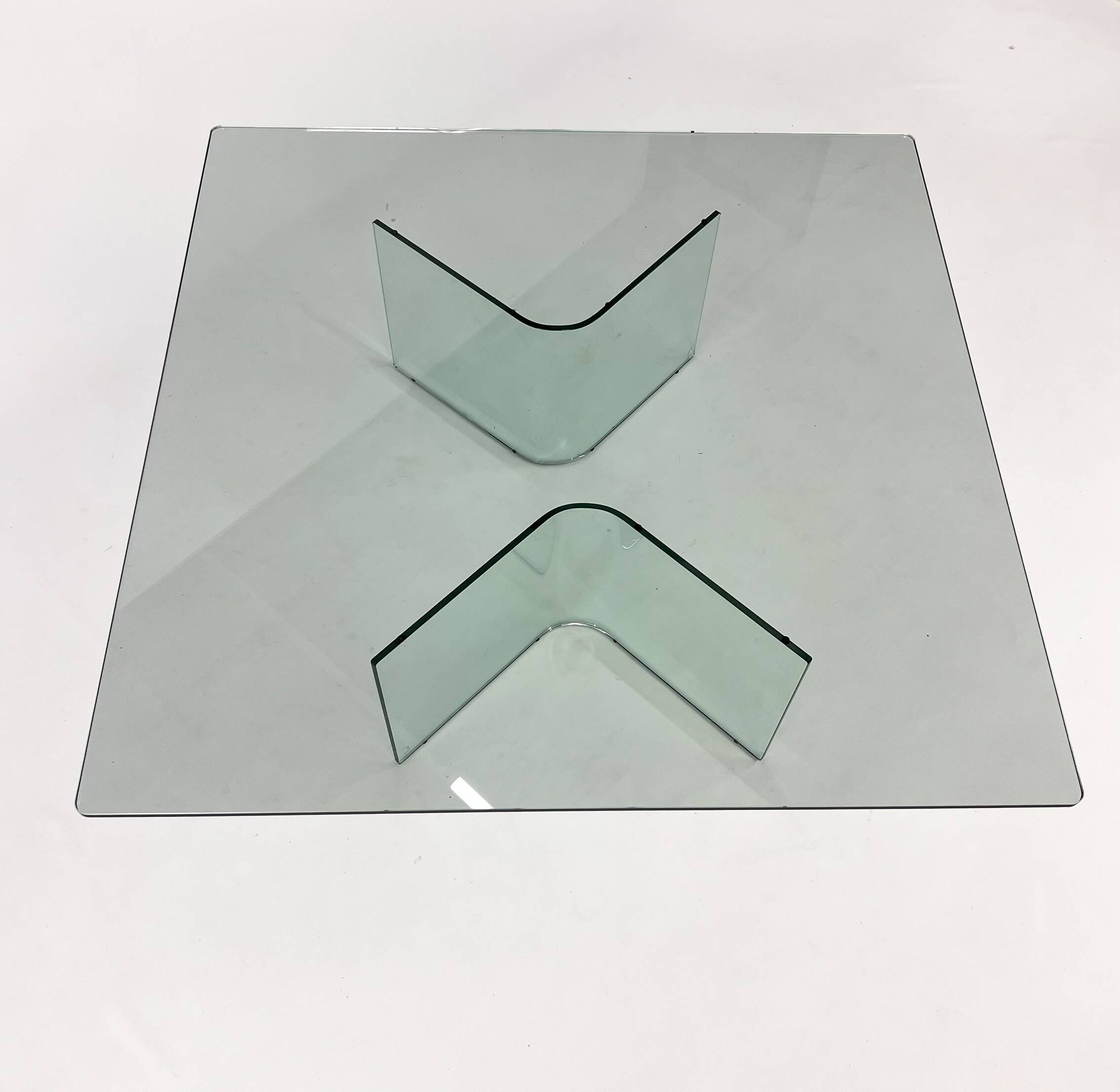 Postmodern Coffee Table of Glass, 1980s