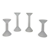 Lot de 4 bougeoirs en verre sable