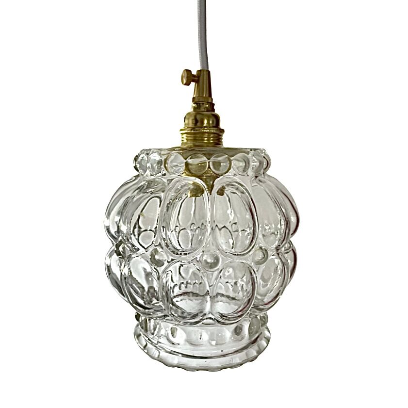 Hanging lamp pressed molded glass