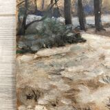 Huile sur panneau paysage vintage