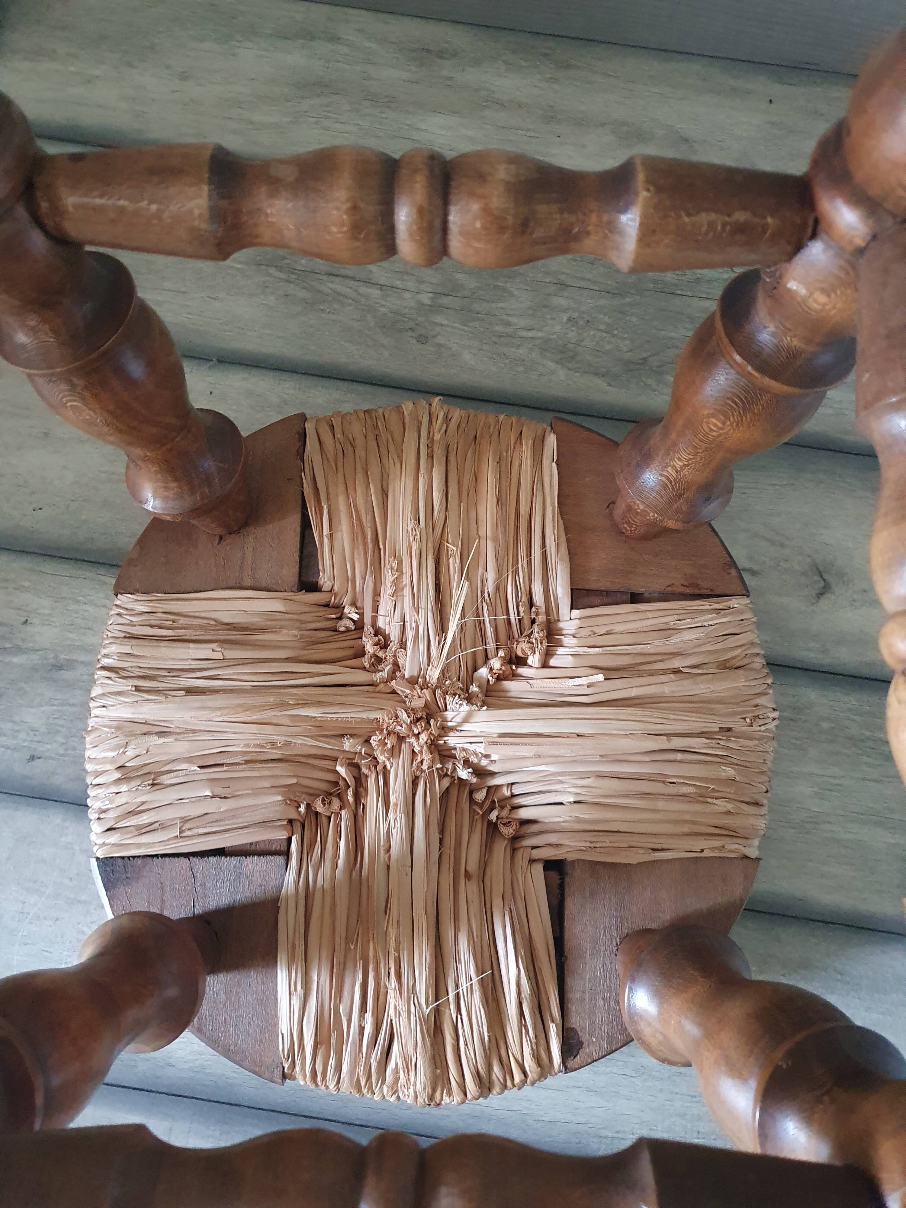 Straw chair and stool