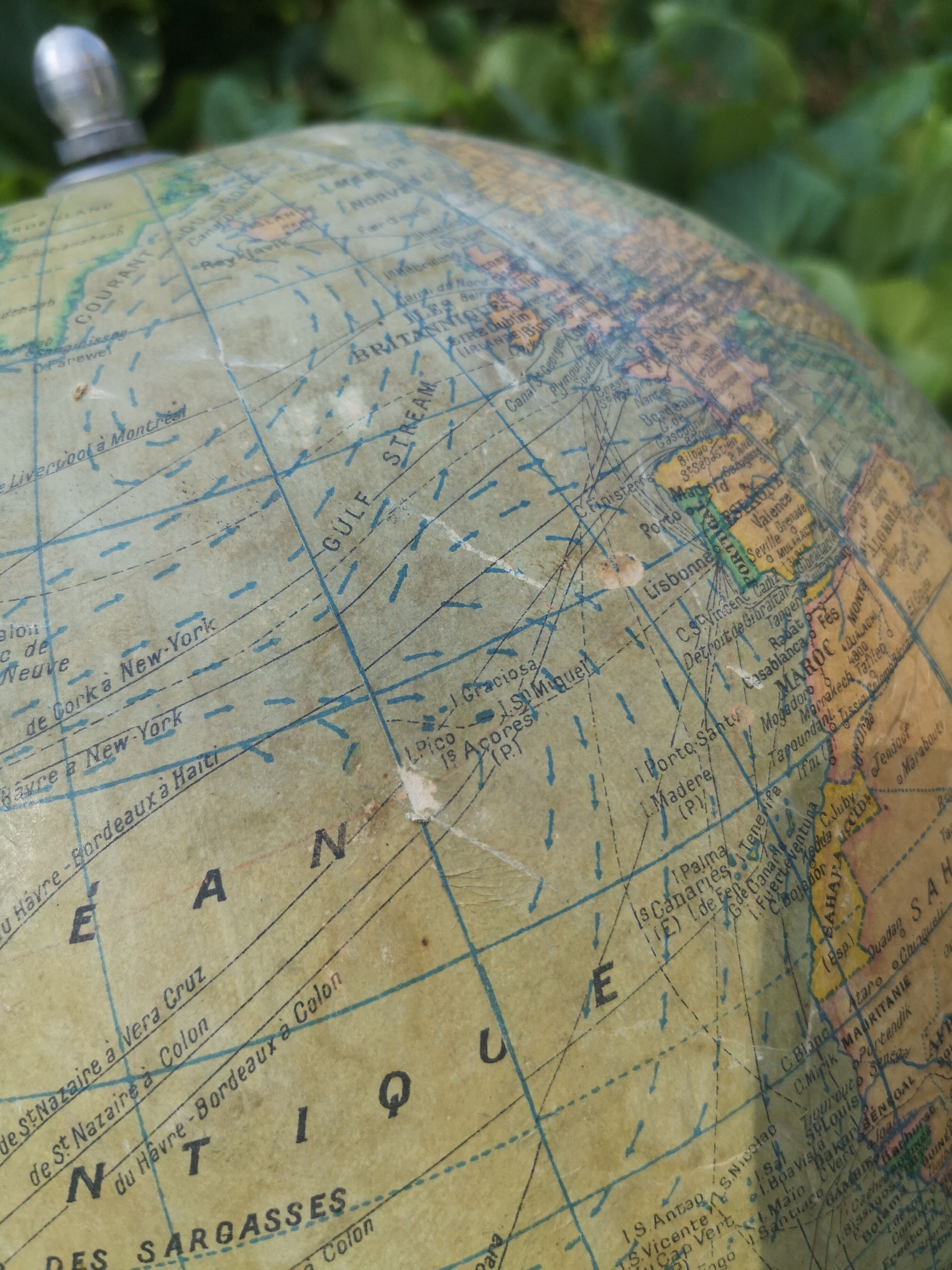 World map, vintage globe