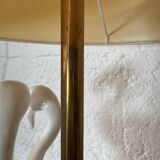 Porcelain lamp with pink flamingos from the 1980s.