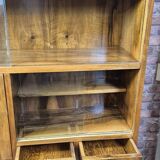 Renovated walnut bookcase, Poland 1958r.
