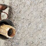 Pair of vintage 50s copper and metal wall lights