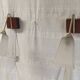 Vintage wall lights in wood, brass and glass - mid. 20th century