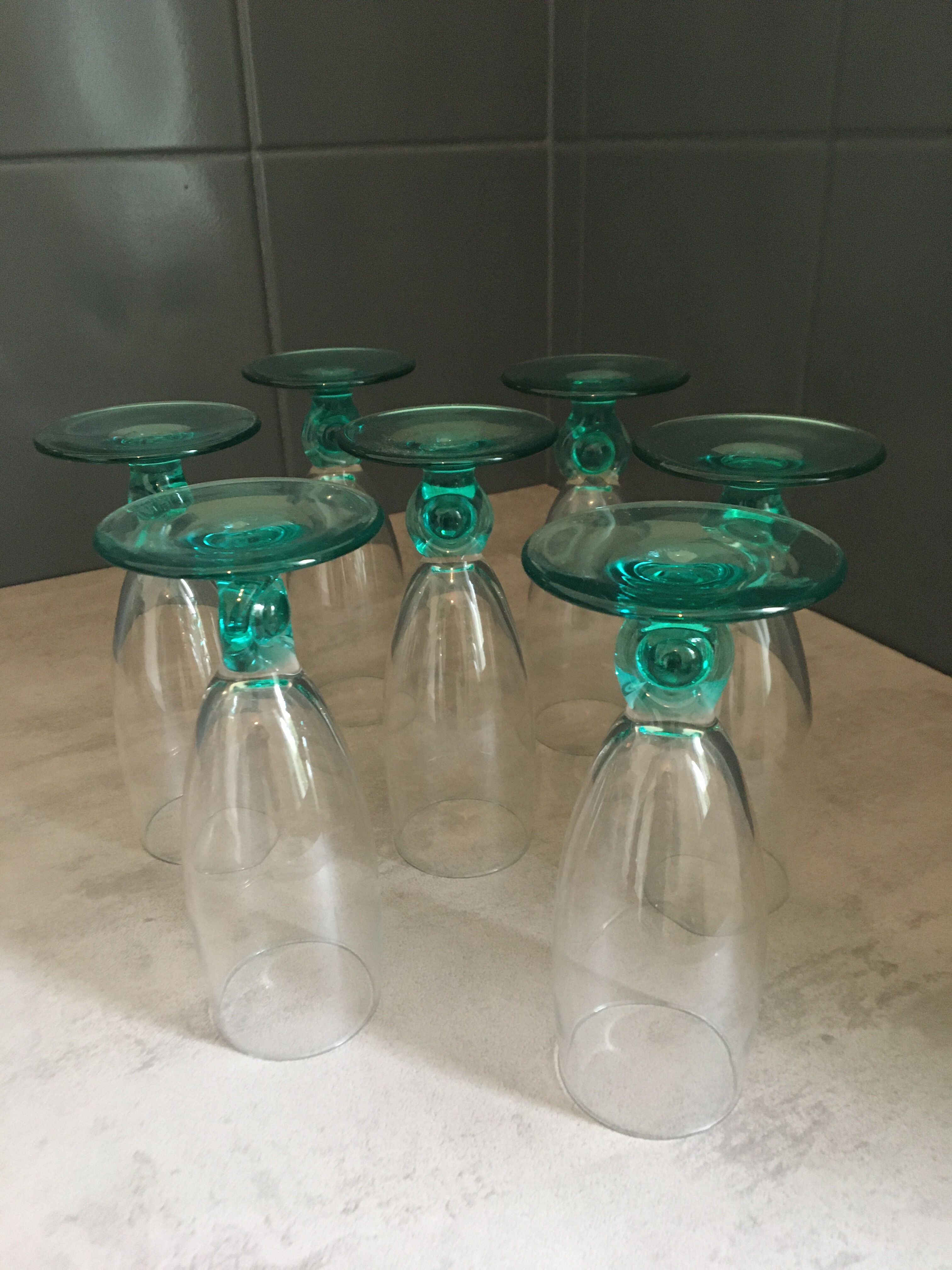7 verres Luminarc bleu turquoise