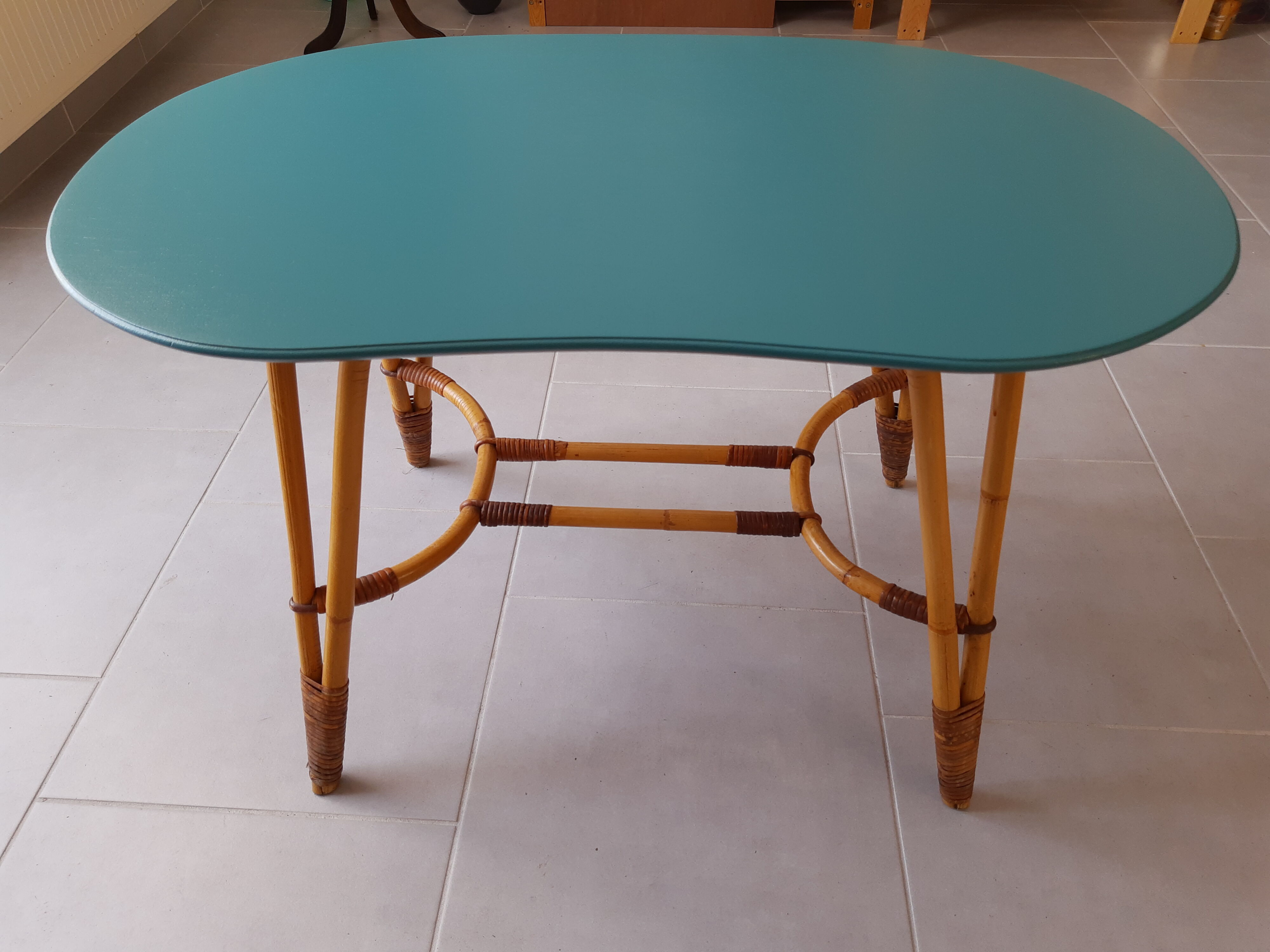 Vintage "bean" coffee table restyled