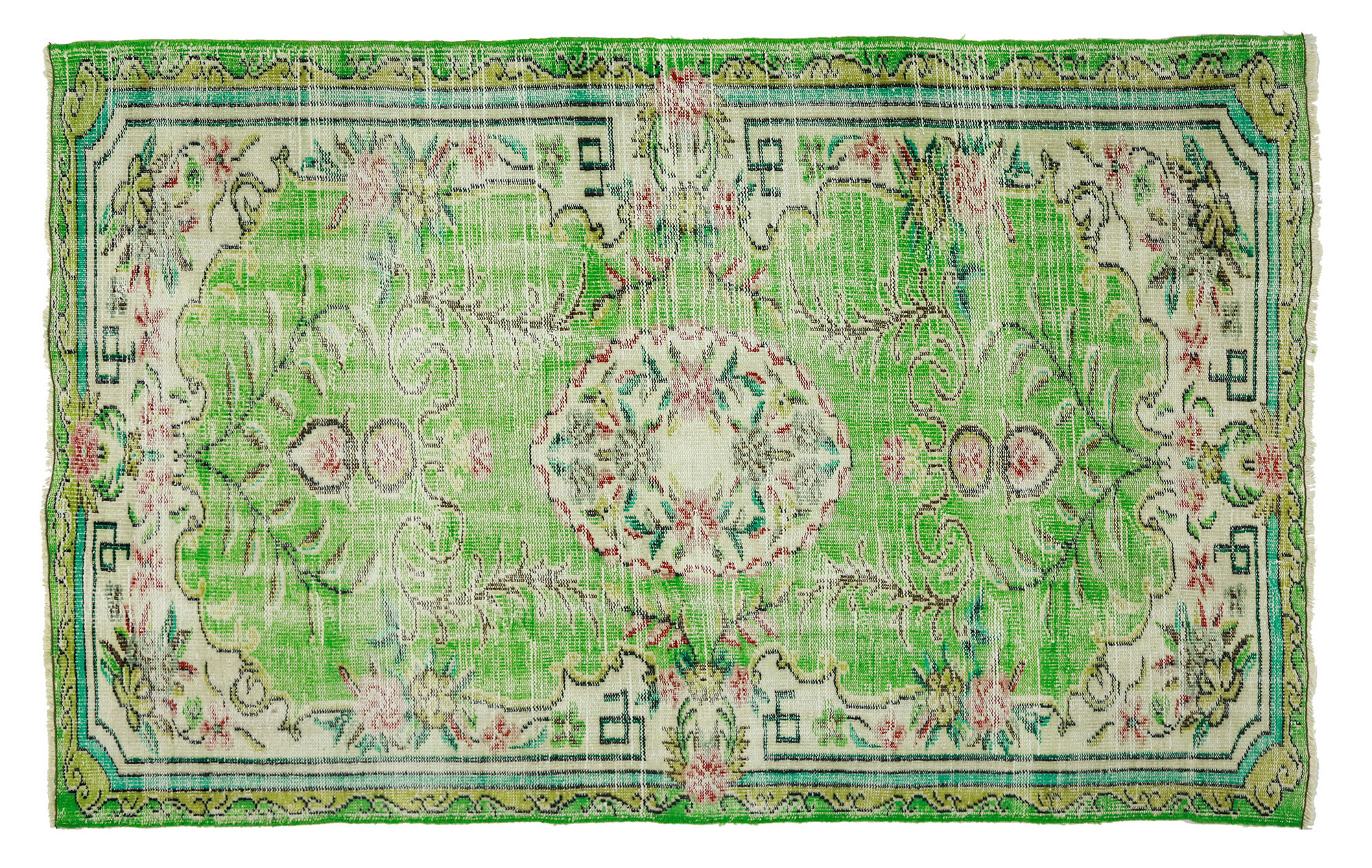 Anatolian handmade vintage rug 241 cm x 160 cm