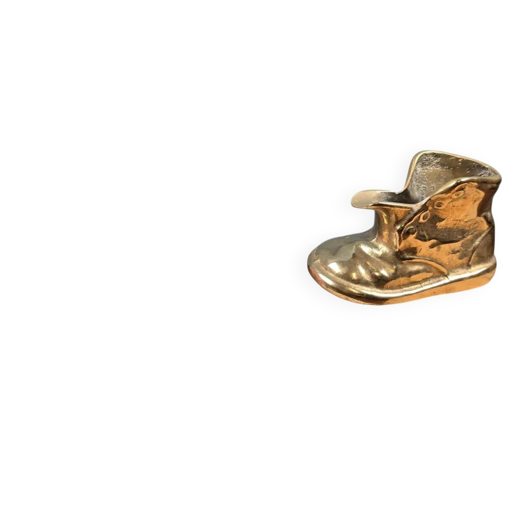 Vintage shoe in gilded brass – Fancy trinket dish or small ashtray