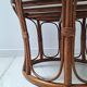 Vintage rattan and French terry fabric pouf