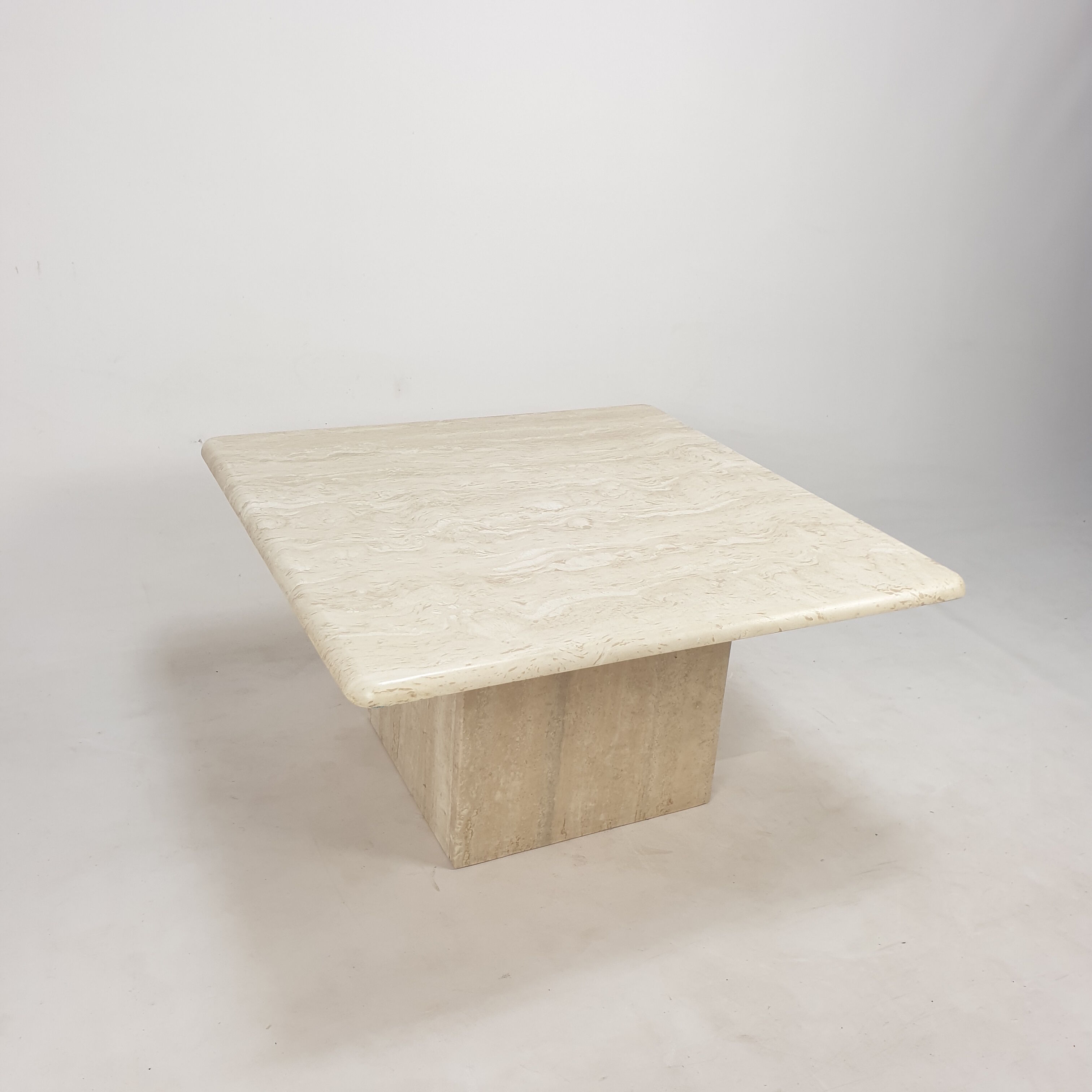 Italian Travertine Coffee Table, 1980s