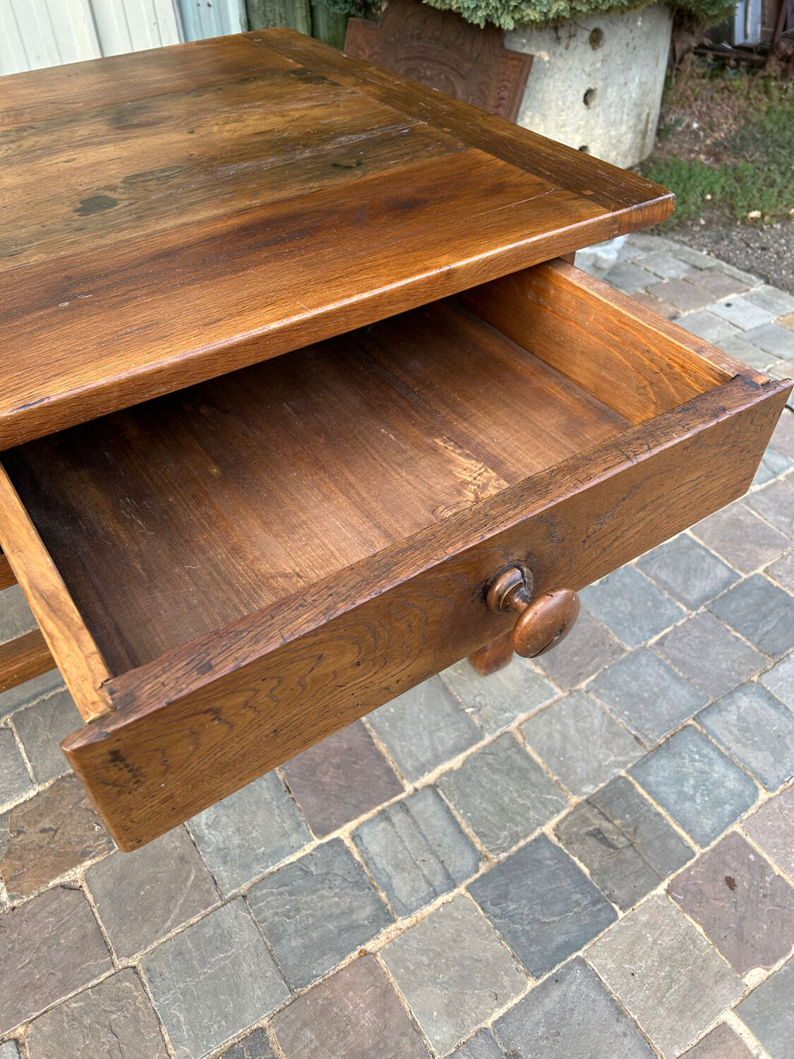 Antique farmhouse table in solid oak for 6 people