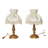 Pair of gold metal table lamps