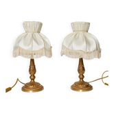 Pair of gold metal table lamps