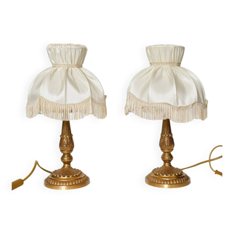 Paire de lampes de tables en métal doré