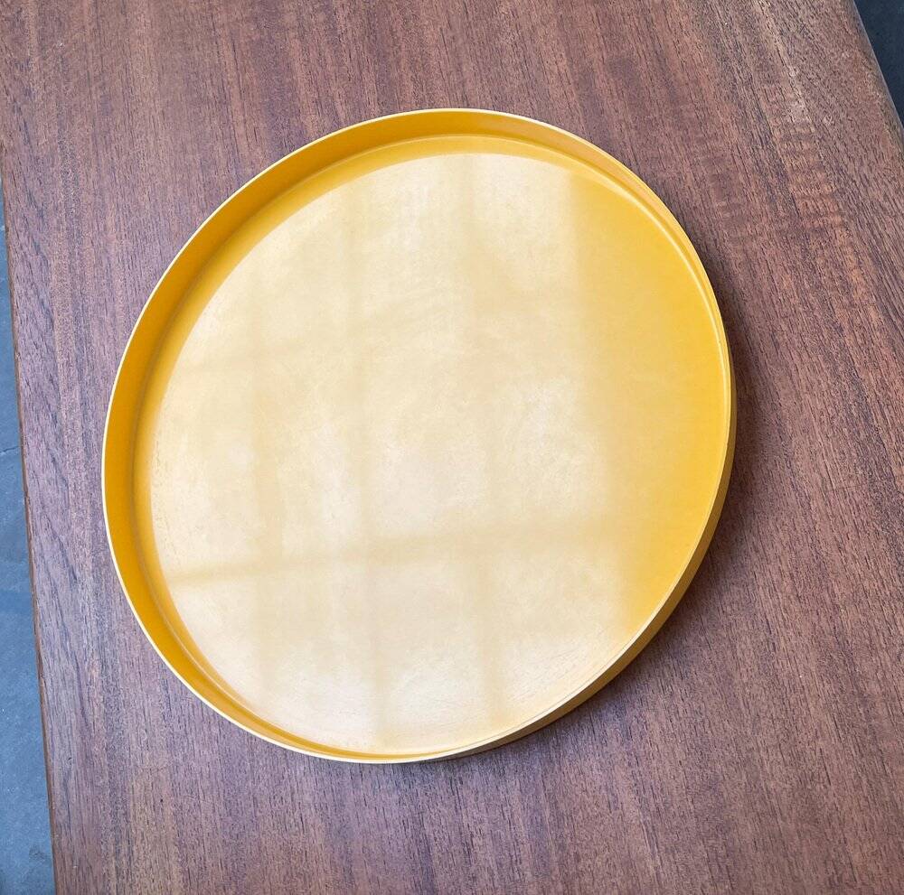 Yellow Melamine Plateau, Space Era, Mid-Century Swedish, 1960s
