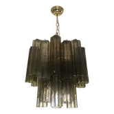 Murano Style Glass Chandelier, Fumé Tone