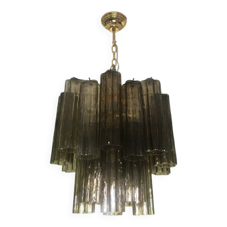 Murano Style Glass Chandelier, Fumé Tone