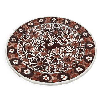 Decorative plate with deer and Greek flowers
