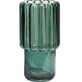Vase en verre à larges striures vert 27cm