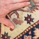 Antique Caucasian Shirvan carpet from the late 19th century, handmade wool, 183x275cm.