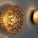 Pair of wall lights, cut glass, Spain, 1970