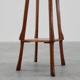 Art Deco tall pedestal in oak with 2 levels, France ca. 1915