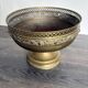 Vintage brass footed bowl, Italian decoration.