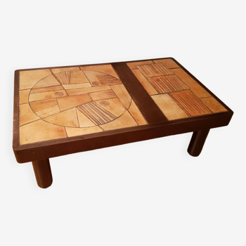 Raymonde Leduc Vallauris ceramic coffee table