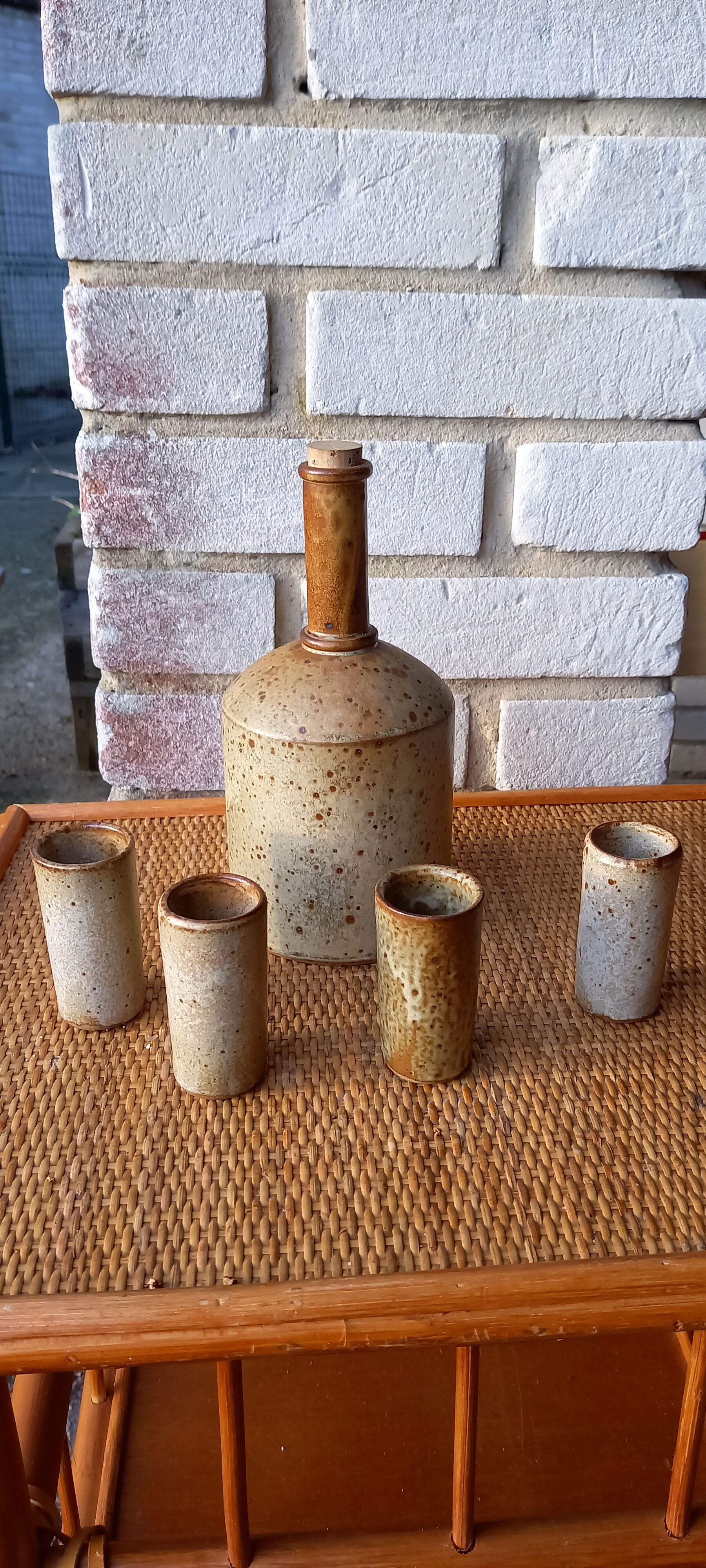 Pyrite stoneware liqueur service