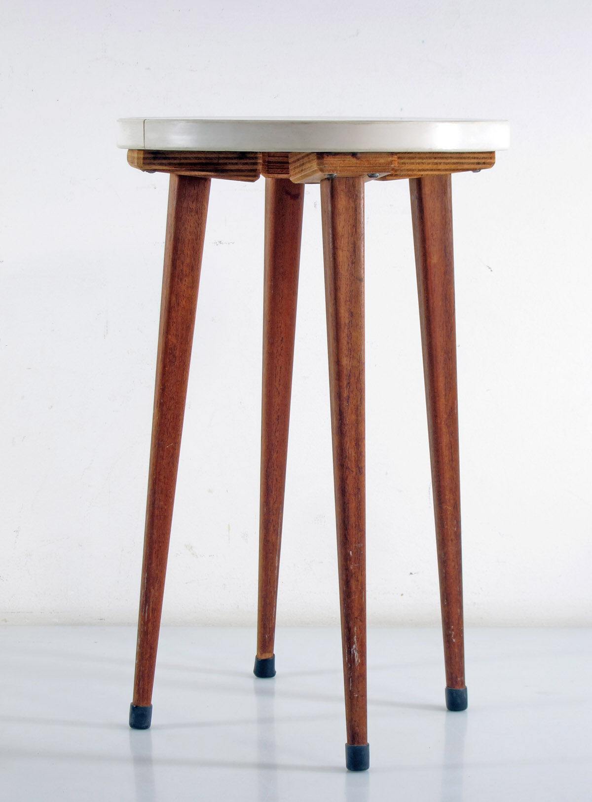 Fifties vintage formica and teak side table or plant stand