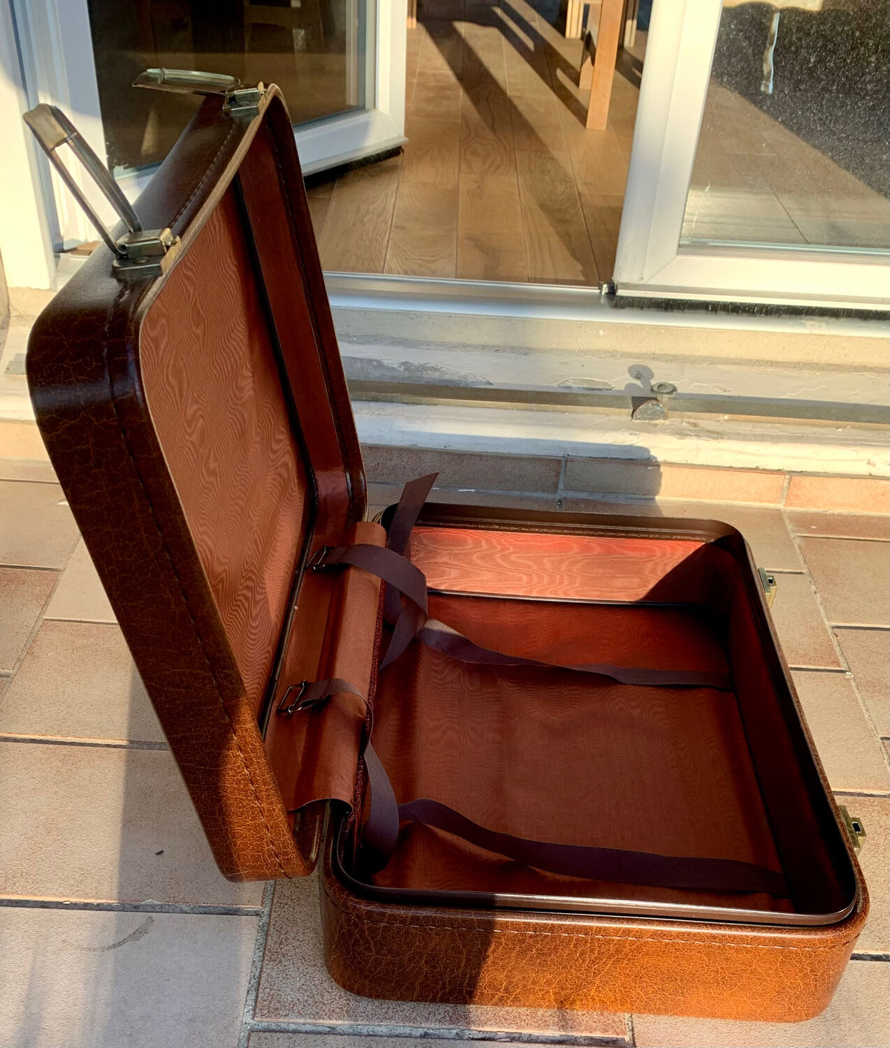 Antique leather suitcases