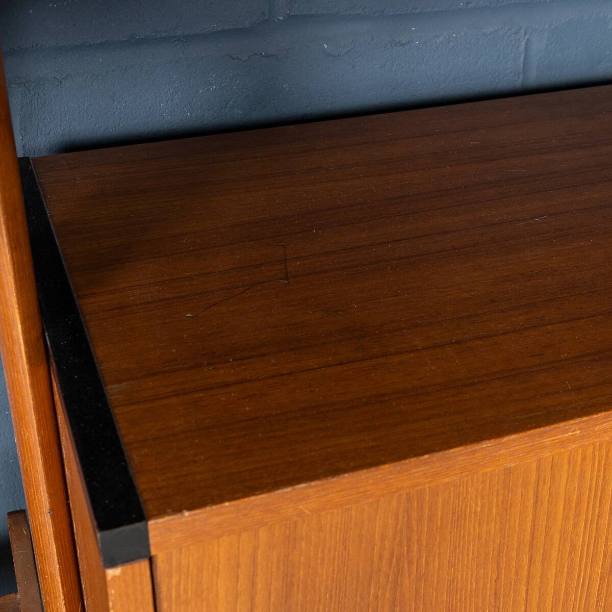Vintage 20thc italian modular teak wall cabinet c.1960