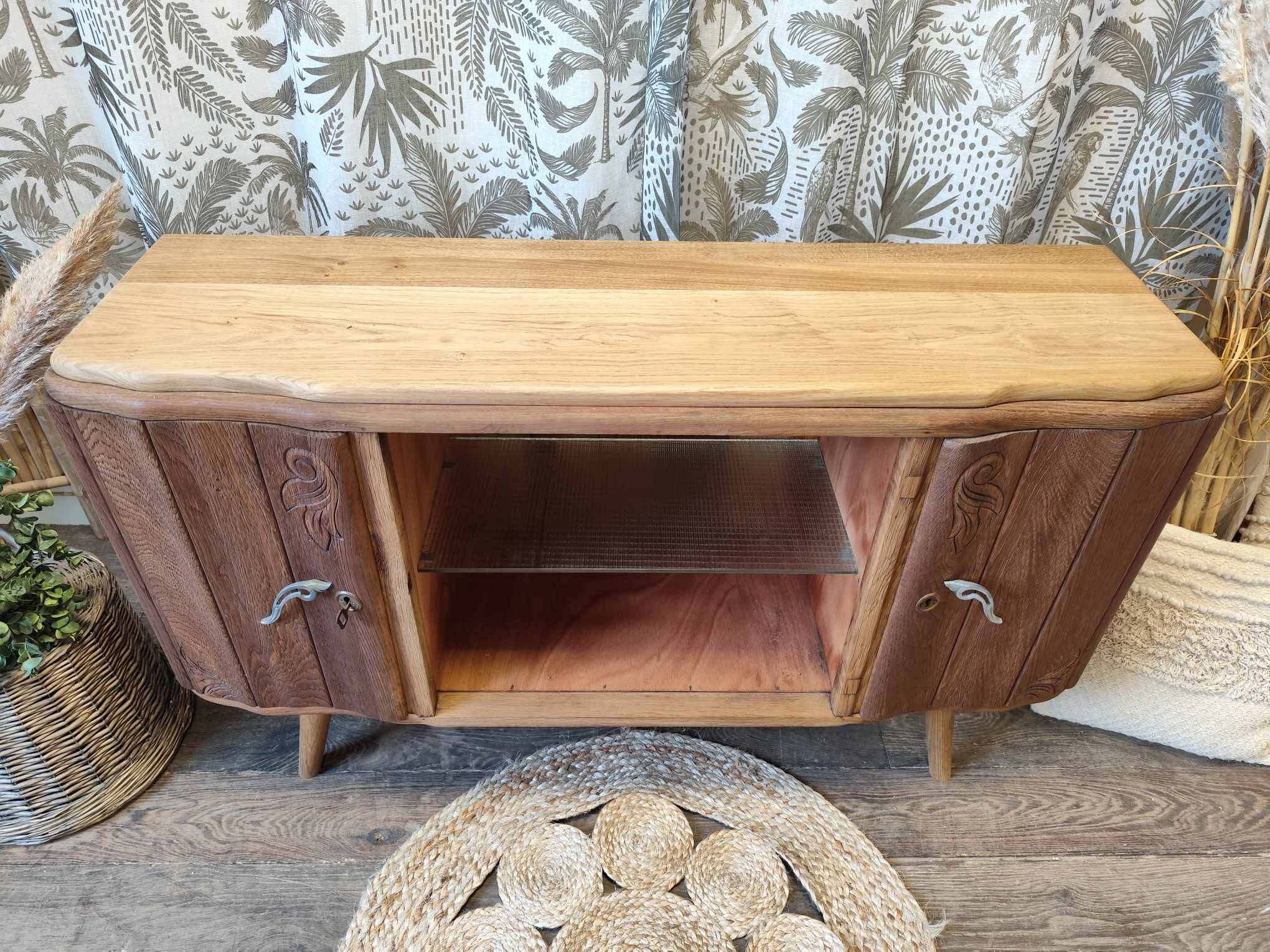 Low wooden sideboard
