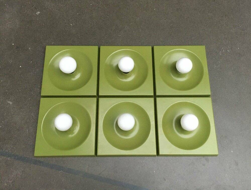 Quadro wall lamps mid-century by Jürgen Lange for Schönbuch, Germany, 1960s, set of 6.