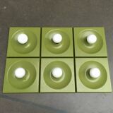 Quadro wall lamps mid-century by Jürgen Lange for Schönbuch, Germany, 1960s, set of 6.