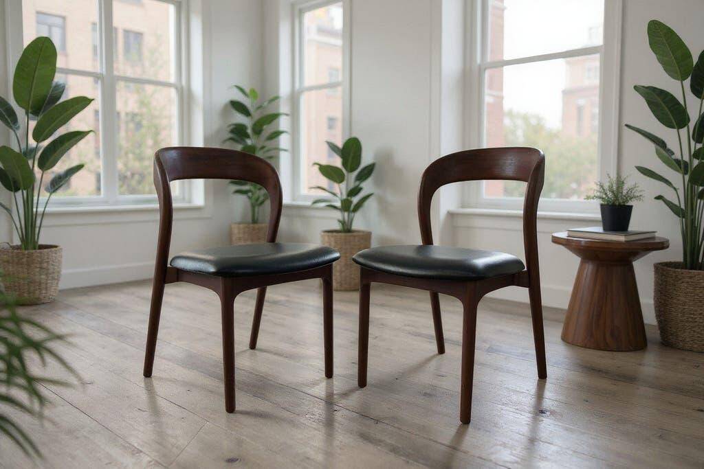 2 chaises en bois massif