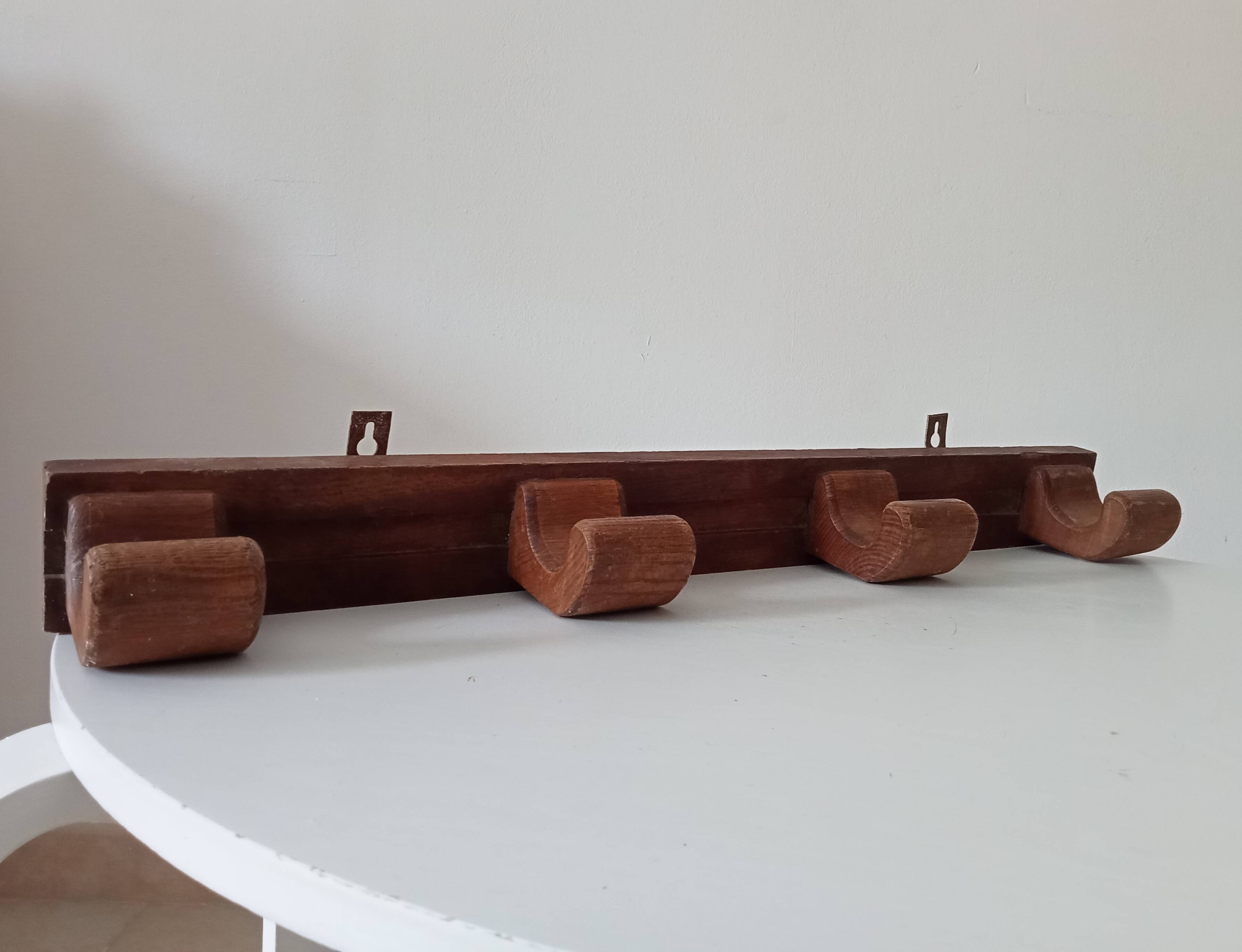 Antique wall coat rack folk art