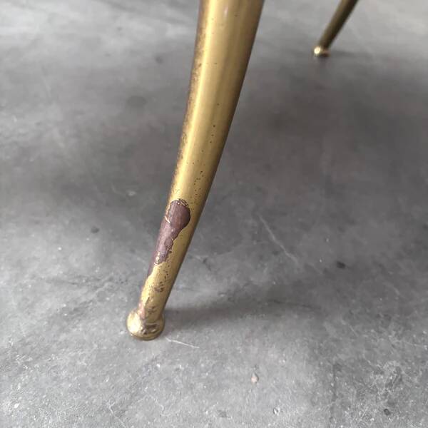 Chaise de salle à manger en laiton italienne par Chiavari, années 1970.