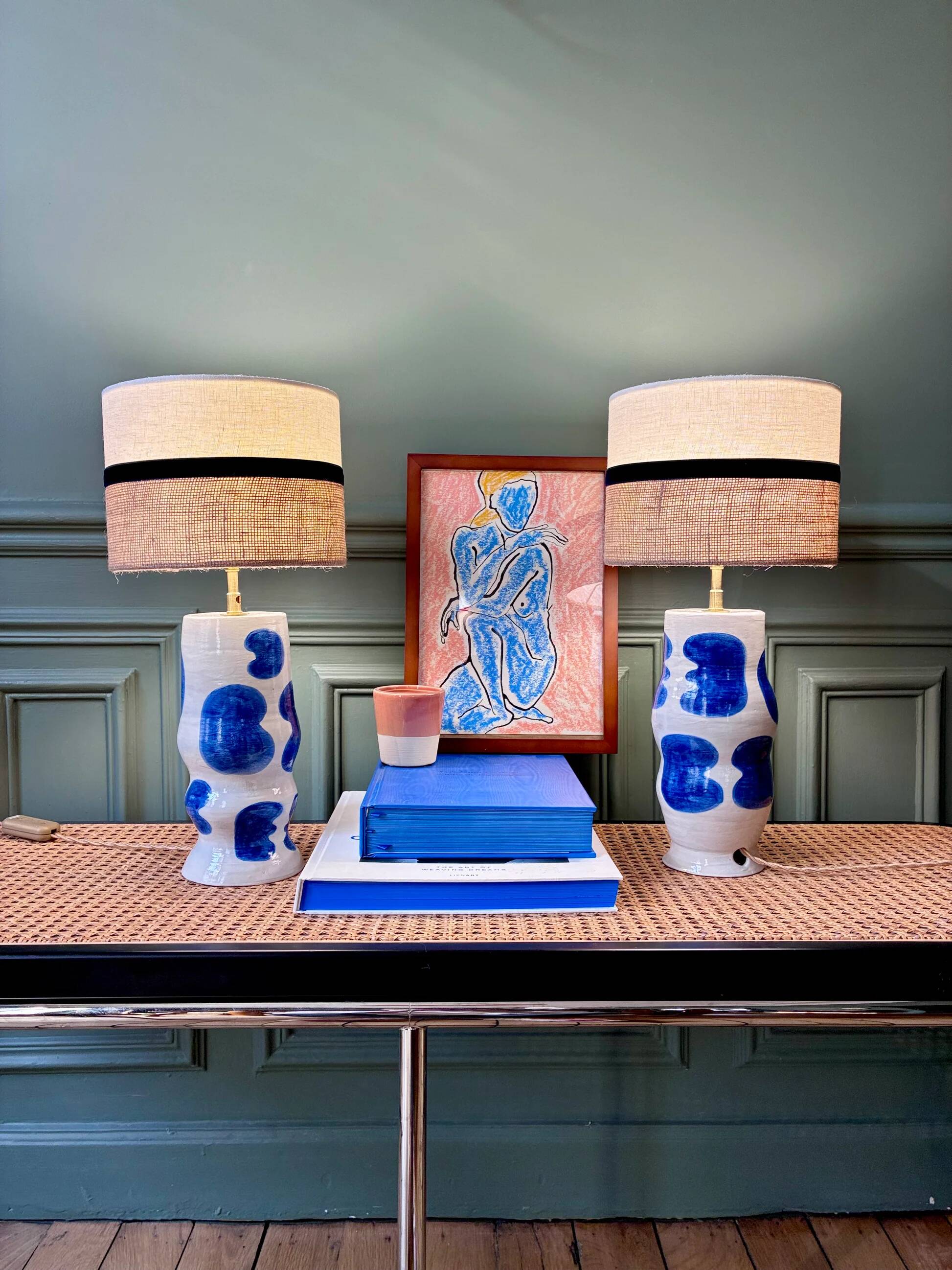 "Initial" SPOT x ATOME lamp pair in ceramic - 2026 (Royal blue)