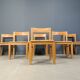 Vintage oak and wicker dining chairs, 1960s