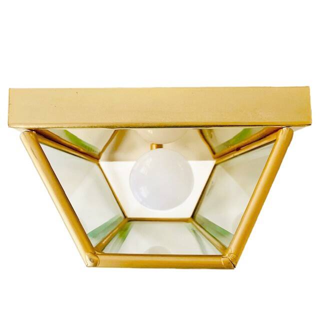 Vintage Hollywood Regency Wall Lamp in Solved Glass and Gold