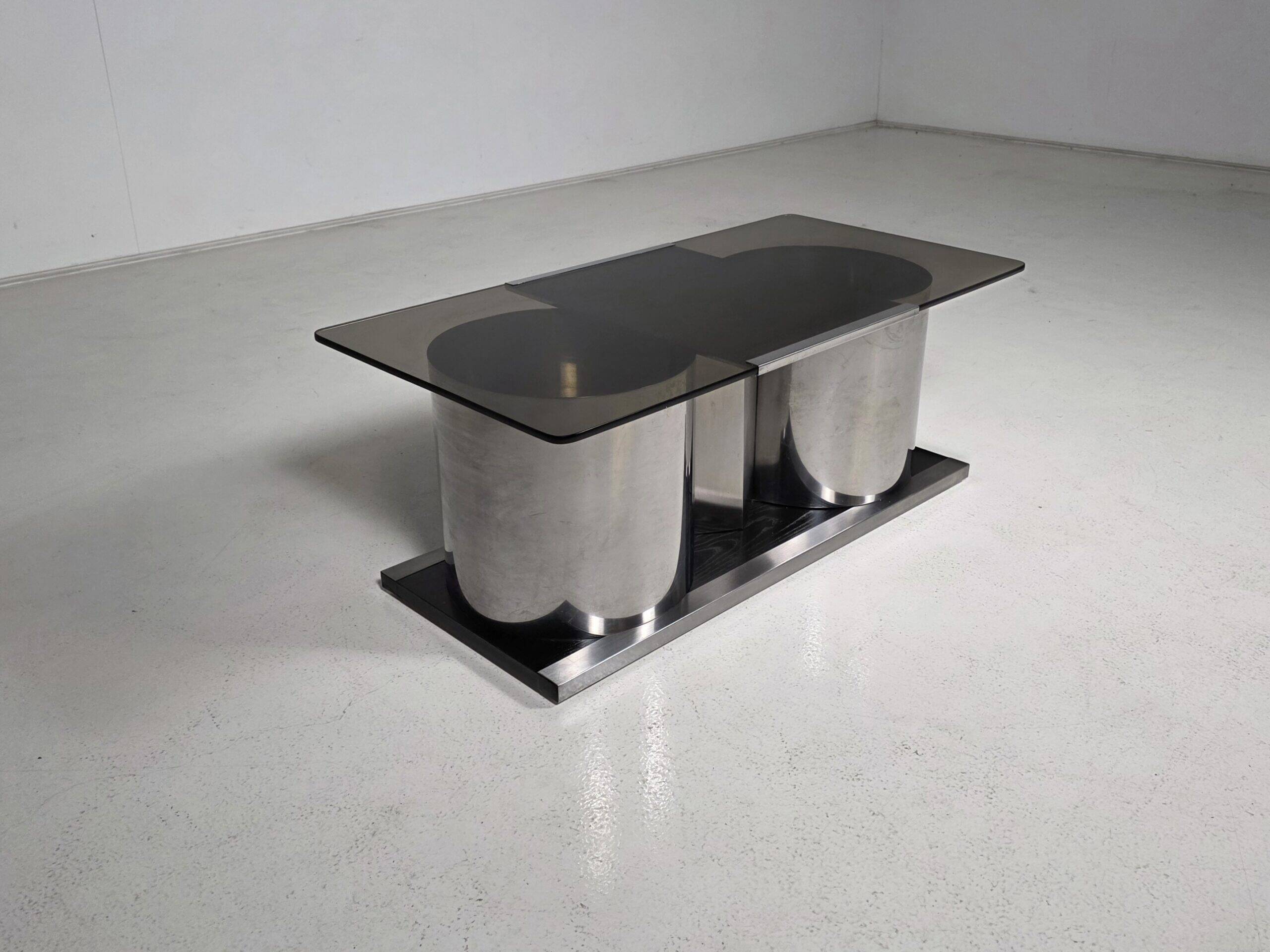 Table basse avec bar à sec dissimulé par Ludovico Acerbis pour Acerbis, Italie, 1970