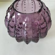 Vase cactus en verre couleur améthyste vintage