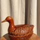 Plat barbotine canard vintage