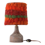 Terracotta and wool table lamp signed 1960/1970s