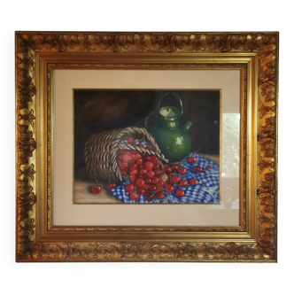 Nature morte aux cerises - Pastel