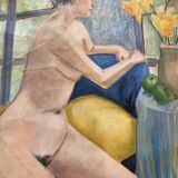 Rolled canvas of a naked woman
