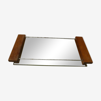 Wood and mirror serving tray